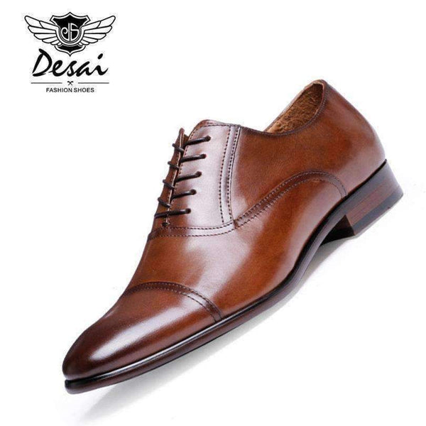 Planet Gates DESAI Brand Full Grain Leather Business Men Dress Shoes Retro Patent Leather Oxford Shoes For Men Size EU 38-43