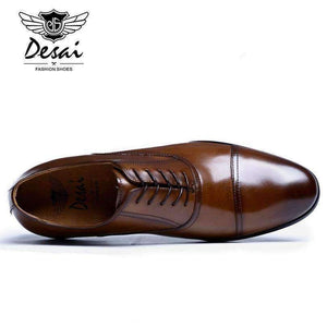 Planet Gates DESAI Brand Full Grain Leather Business Men Dress Shoes Retro Patent Leather Oxford Shoes For Men Size EU 38-43