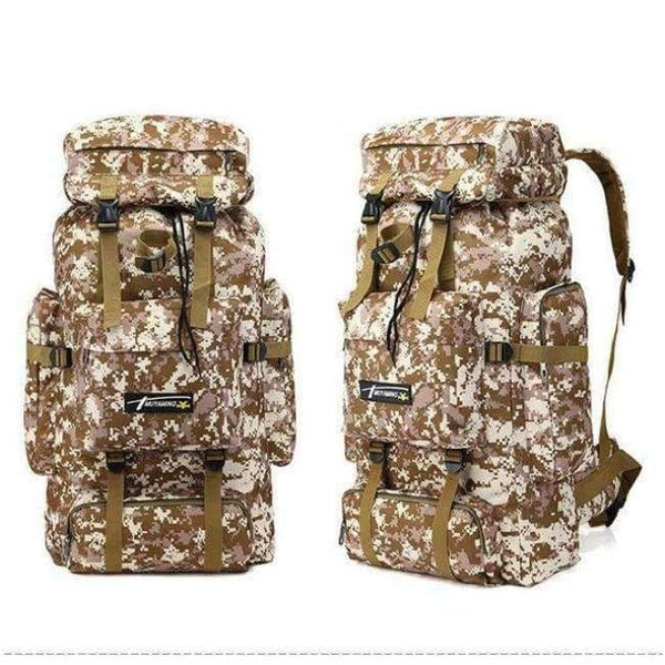 Planet Gates Desert Camo Tactical Backpack Military Army Waterproof Hiking Camping Backpack Travel Rucksack Outdoor Sports Climbing Bag