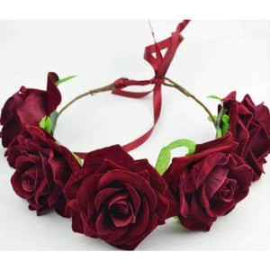 Planet Gates design 2 Bride women Rose Flower crown Hairband Wedding Flower Garland Headband Festival flower wreath Elastic Headress Hair Accessories