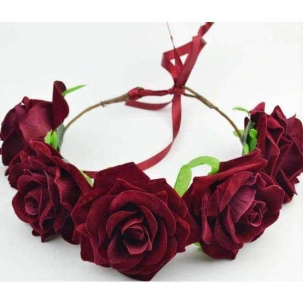 Planet Gates design 2 Bride women Rose Flower crown Hairband Wedding Flower Garland Headband Festival flower wreath Elastic Headress Hair Accessories