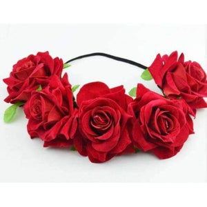 Planet Gates design 3 Bride women Rose Flower crown Hairband Wedding Flower Garland Headband Festival flower wreath Elastic Headress Hair Accessories