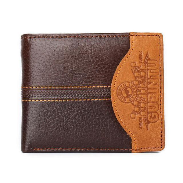 Planet Gates design 3 Men Wallets Genuine Leather Brand Wallet Short Patchwork Leather Purse with Zipper Coin Pocket