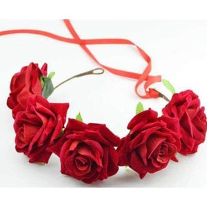 Planet Gates design 4 Bride women Rose Flower crown Hairband Wedding Flower Garland Headband Festival flower wreath Elastic Headress Hair Accessories