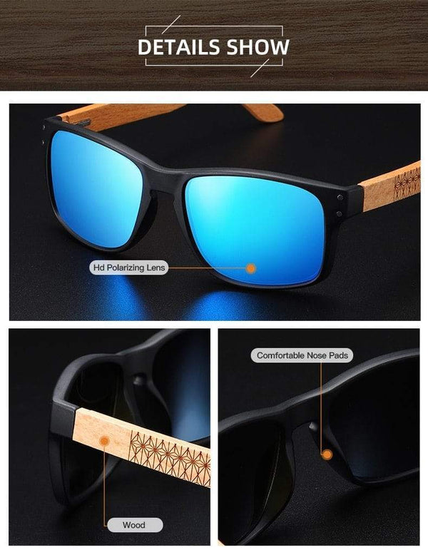Planet Gates Design Beech wood Handmade Sunglasses Men Polarized Eyewear Outdoor Driving Sun Glasses Reinforced Hinge