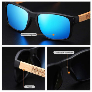 Planet Gates Design Beech wood Handmade Sunglasses Men Polarized Eyewear Outdoor Driving Sun Glasses Reinforced Hinge