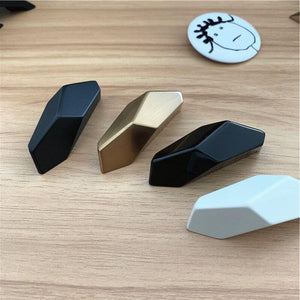 Design Matte Piano Black Solid Zinc Alloy Hole Pitch 32mm 192mm Geometric Design Modern Style Cabinet  Handle Door Pull