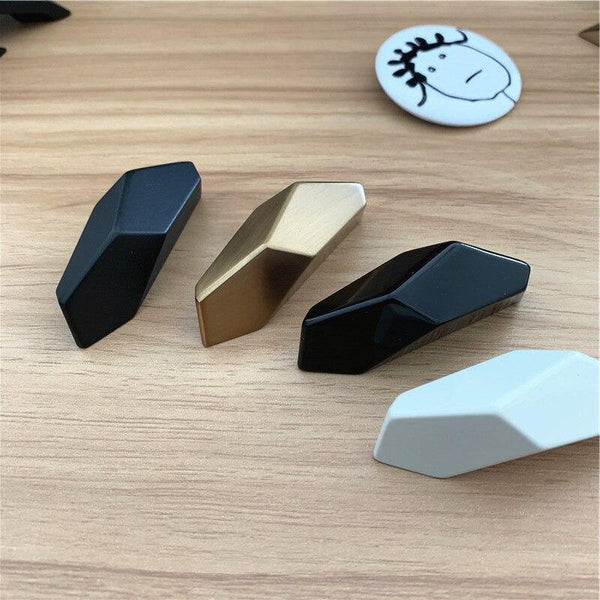 Design Matte Piano Black Solid Zinc Alloy Hole Pitch 32mm 192mm Geometric Design Modern Style Cabinet  Handle Door Pull