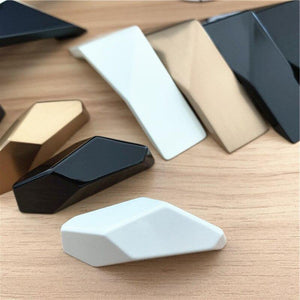 Design Matte Piano Black Solid Zinc Alloy Hole Pitch 32mm 192mm Geometric Design Modern Style Cabinet  Handle Door Pull
