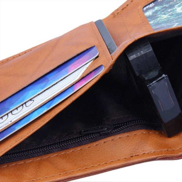 Planet Gates Design men bifold business leather wallet short men wallet leather rfid blocking fashion standard wallets