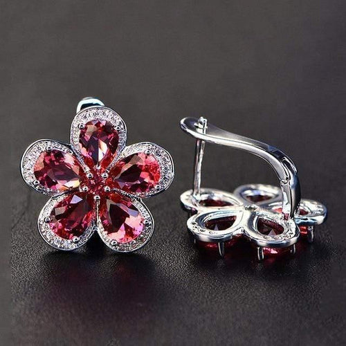 Planet Gates Design Ruby Gemstone Clip Earrings for Women Solid 925 Sterling Silver Jewelry Wedding Christmas Gifts
