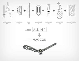 Design Tool Mini Compass Protractor Combo-Circles Drawing The Most Versatile and Portable Tool