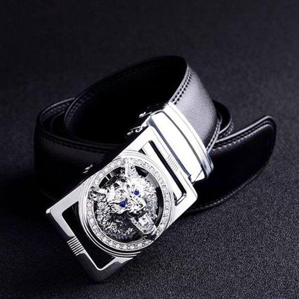 Planet Gates Designer belts men high quality belt gold Wolf Head buckle Girdle 130cm casual waist strap cowboys jeans