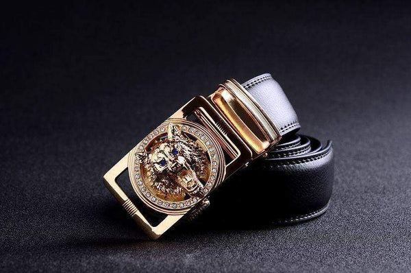 Planet Gates Designer belts men high quality belt gold Wolf Head buckle Girdle 130cm casual waist strap cowboys jeans