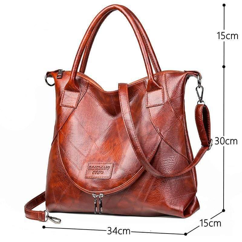 Designer Big Pocket Vintage Soft Leather Luxury Handbags Women Bags Large Ladies Hand Tote Bag