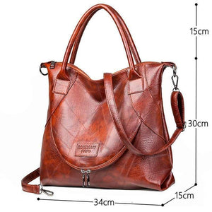 Designer Big Pocket Vintage Soft Leather Luxury Handbags Women Bags Large Ladies Hand Tote Bag
