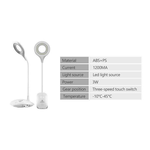 Planet Gates Desktop Lamp Modern LED Table Lamps Luminaire Flexible Desk Lamp Touch Switch USB Rechargeable Night Light Book Reading Study Clip Lamp