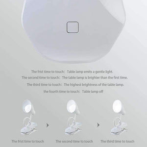 Planet Gates Desktop Lamp Modern Table Lamps Flexible Touch Switch LED Desk Lamp Flashlight USB Rechargeable Clip Night Light Book Reading Study Lamp