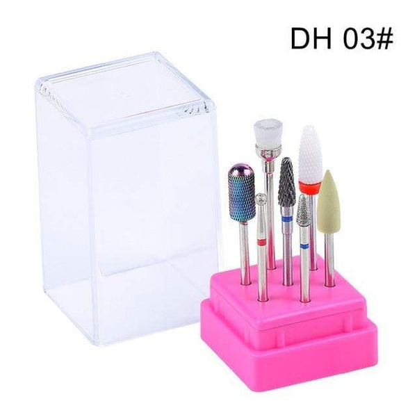 Planet Gates DH-03 Combined Milling Cutters Set For Manicure , Ceramic Nail Drill Bits Kit Electric Removing Gel Polishing Tools