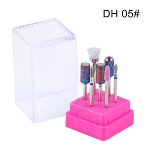 Planet Gates DH-05 Combined Milling Cutters Set For Manicure , Ceramic Nail Drill Bits Kit Electric Removing Gel Polishing Tools