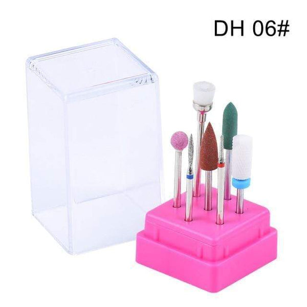 Planet Gates DH-06 Combined Milling Cutters Set For Manicure , Ceramic Nail Drill Bits Kit Electric Removing Gel Polishing Tools