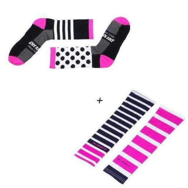 Planet Gates DH13-4 / Free Size Cycling Socks with Arm Sleeves Men Women Bike Sport Sock Arm Warmer Outdoor Compression Socks Bicycle Accessories