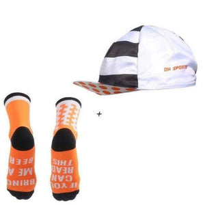 Planet Gates DH16-1 / Free Size Cycling Socks with Caps Men Women Bike Sport Sock Bicycle Hat Outdoor Running Compression Socks Bike Accessories