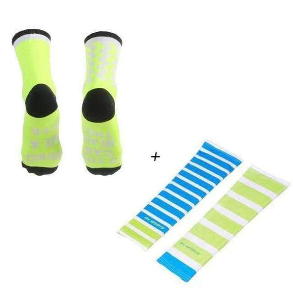 Planet Gates DH16-2 / Free Size Cycling Socks with Arm Sleeves Men Women Bike Sport Sock Arm Warmer Outdoor Compression Socks Bicycle Accessories