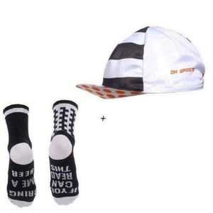 Planet Gates DH16-2 / Free Size Cycling Socks with Caps Men Women Bike Sport Sock Bicycle Hat Outdoor Running Compression Socks Bike Accessories