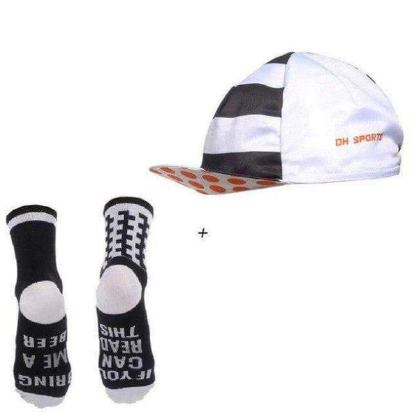 Planet Gates DH16-2 / Free Size Cycling Socks with Caps Men Women Bike Sport Sock Bicycle Hat Outdoor Running Compression Socks Bike Accessories