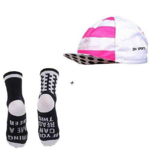 Planet Gates DH16-3 / Free Size Cycling Socks with Caps Men Women Bike Sport Sock Bicycle Hat Outdoor Running Compression Socks Bike Accessories