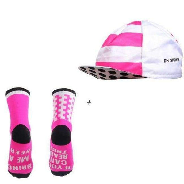 Planet Gates DH16-4 / Free Size Cycling Socks with Caps Men Women Bike Sport Sock Bicycle Hat Outdoor Running Compression Socks Bike Accessories