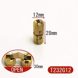Pure Brass Hidden Hinges Dia.8mm/10mm/12mm Barrel Hinge Invisible Furniture Hinge Hardware Accessories