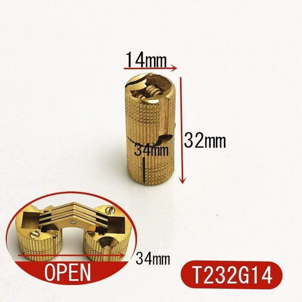 Pure Brass Hidden Hinges Dia.8mm/10mm/12mm Barrel Hinge Invisible Furniture Hinge Hardware Accessories