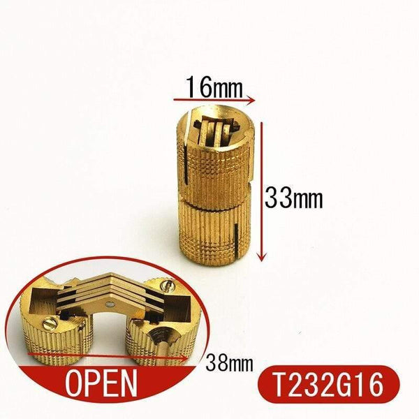 Pure Brass Hidden Hinges Dia.8mm/10mm/12mm Barrel Hinge Invisible Furniture Hinge Hardware Accessories