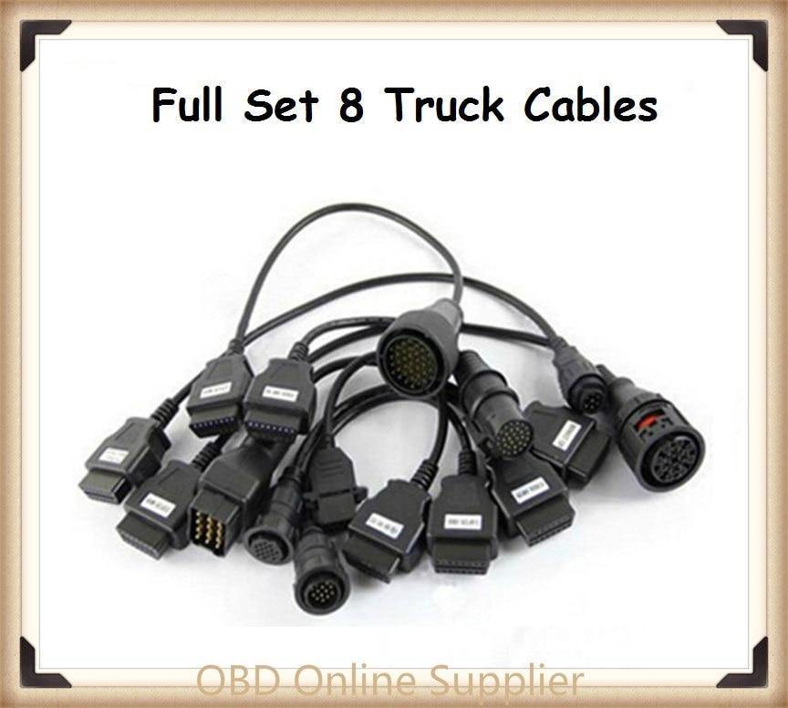 Planet Gates Diagnostic tools connect cable Adapter For OBD2 OBDII scanner tools Full 8 Truck Cables For Autocom CDP for delphi DS150E