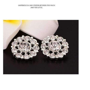 Planet Gates Diamante Button Crystal Rhinestone Button Sew On Flower Center 15MM 20pcs/lot Shank Back Silver Color KD94