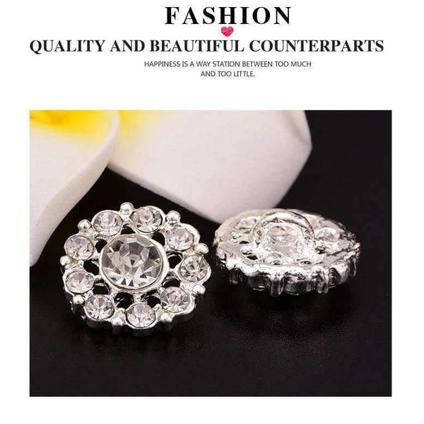 Planet Gates Diamante Button Crystal Rhinestone Button Sew On Flower Center 15MM 20pcs/lot Shank Back Silver Color KD94