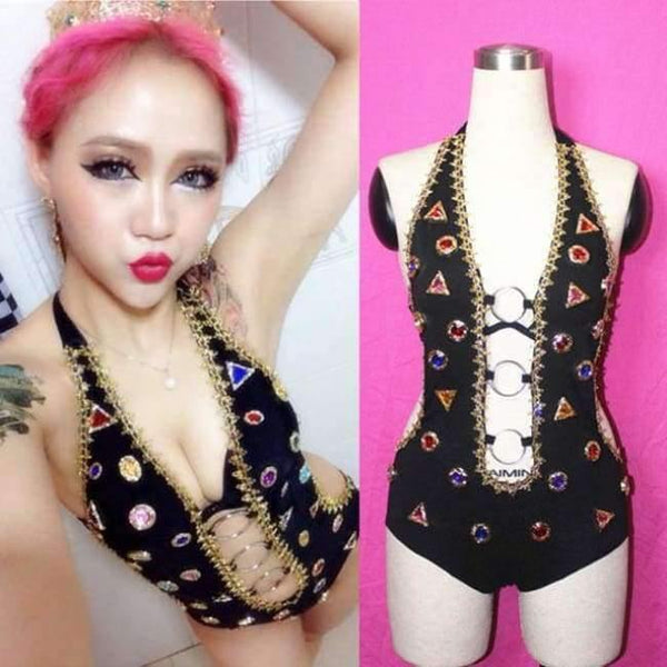Fashion female singer ds costume dj hiphop jazz dance costumes women stage wear performance jumpsuits clothes set - Planet Gates