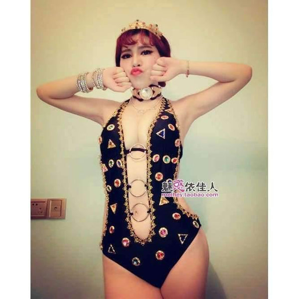 Planet Gates diamond bodysuit / S Fashion female singer ds costume dj hiphop jazz dance costumes women stage wear performance jumpsuits clothes set