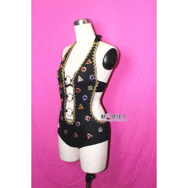 Planet Gates diamond bodysuit / S Fashion female singer ds costume dj hiphop jazz dance costumes women stage wear performance jumpsuits clothes set