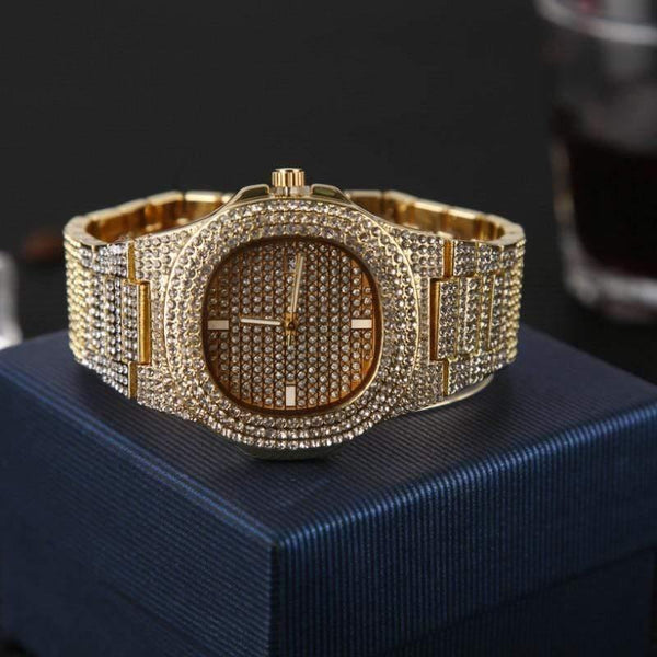 Planet Gates Diamond jewelry stylish watch & bracelet & Necklace Combo Set Watch Diamond Men Basketball Pendant Necklace set