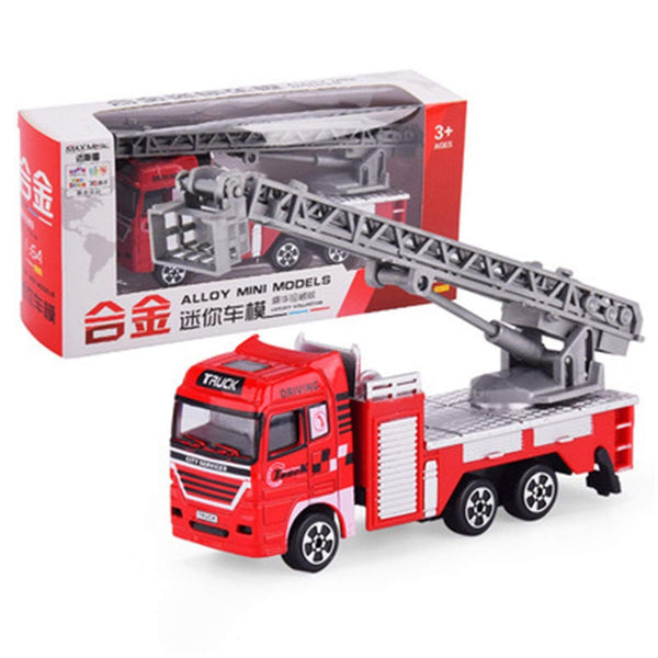 Planet Gates Die-cast Alloy Fire Truck Toys Set Simulation Fire Sandbox Game Rescue Car Tower Vehicles Kids Educational Best Birthday Gifts