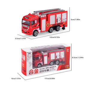 Planet Gates Die-cast Alloy Fire Truck Toys Set Simulation Fire Sandbox Game Rescue Car Tower Vehicles Kids Educational Best Birthday Gifts