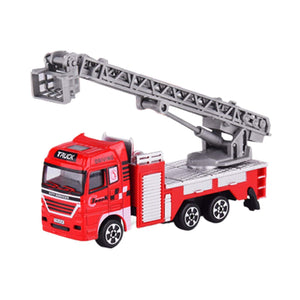 Planet Gates Die-cast Alloy Fire Truck Toys Set Simulation Fire Sandbox Game Rescue Car Tower Vehicles Kids Educational Best Birthday Gifts