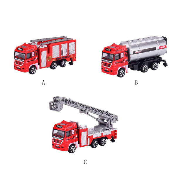Planet Gates Die-cast Alloy Fire Truck Toys Set Simulation Fire Sandbox Game Rescue Car Tower Vehicles Kids Educational Best Birthday Gifts