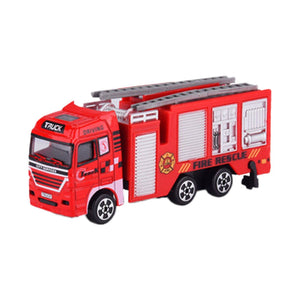 Planet Gates Die-cast Alloy Fire Truck Toys Set Simulation Fire Sandbox Game Rescue Car Tower Vehicles Kids Educational Best Birthday Gifts