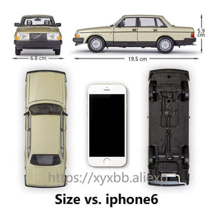Planet Gates Diecast 1:24 Scale Car Classic VOLVO 240 GL High Simulation Model Car Alloy Metal Toy Car For Chlidren Gift Collection