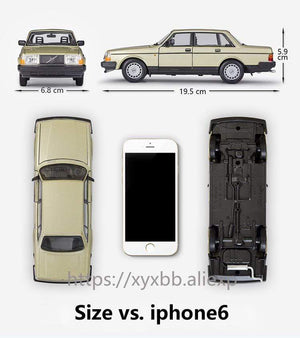 Planet Gates Diecast 1:24 Scale Car Classic VOLVO 240 GL High Simulation Model Car Alloy Metal Toy Car For Chlidren Gift Collection