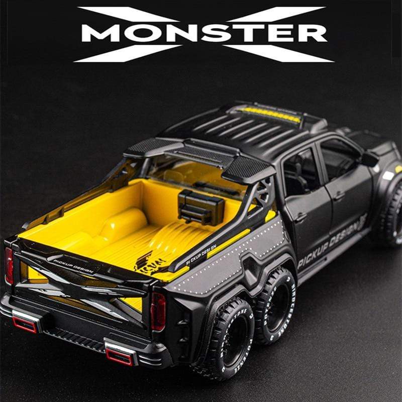 Planet Gates Diecast 1:28 Big Almost Real Car Model pick-up truck sound flashing machinery pull back wheels metal Alloy toy car for kids gift